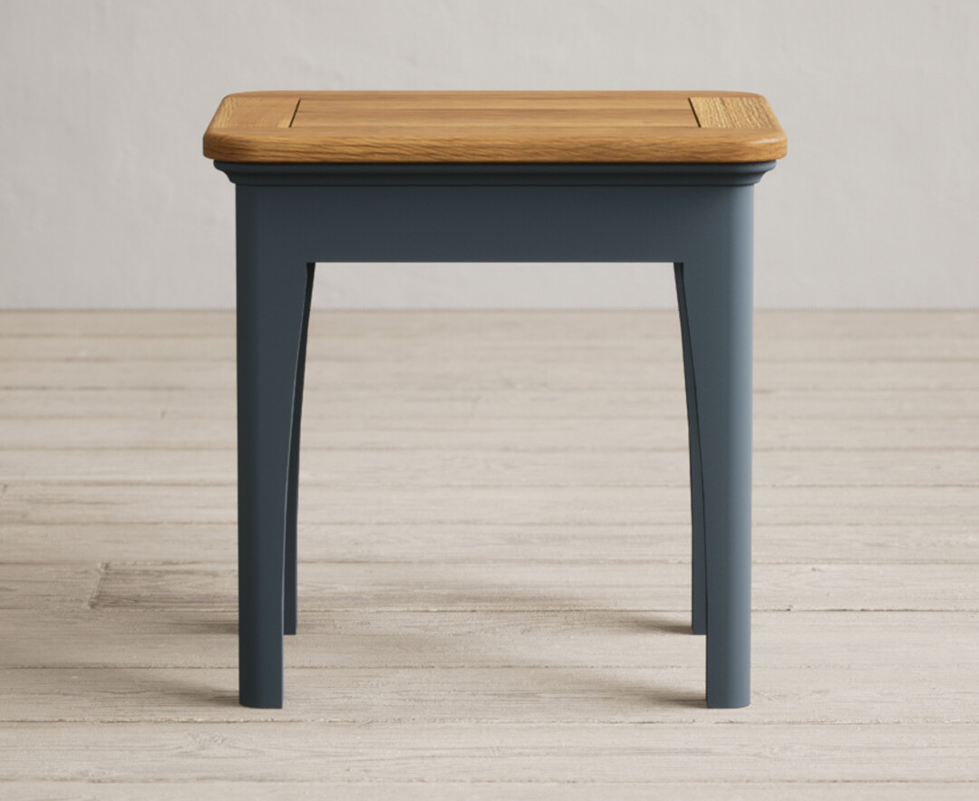 Product photograph of Bridstow Oak And Blue Painted Dressing Stool from Oak Furniture Superstore