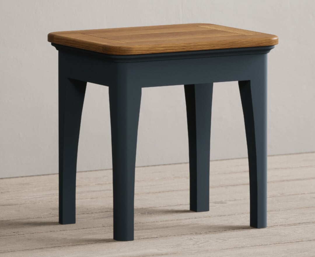 Bridstow Oak and Blue Painted Dressing Stool
