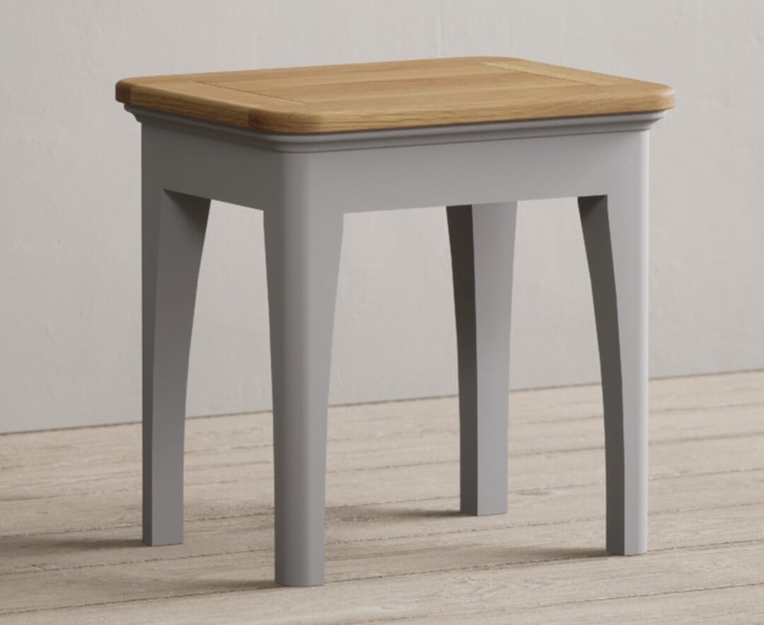 Felton Oak and Light Grey Painted Dressing Table Stool