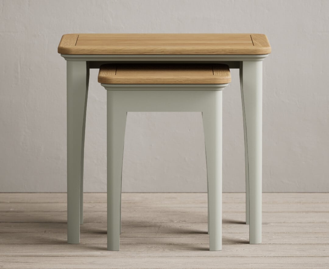 Product photograph of Bridstow Soft Green Painted Nest Of Tables from Oak Furniture Superstore