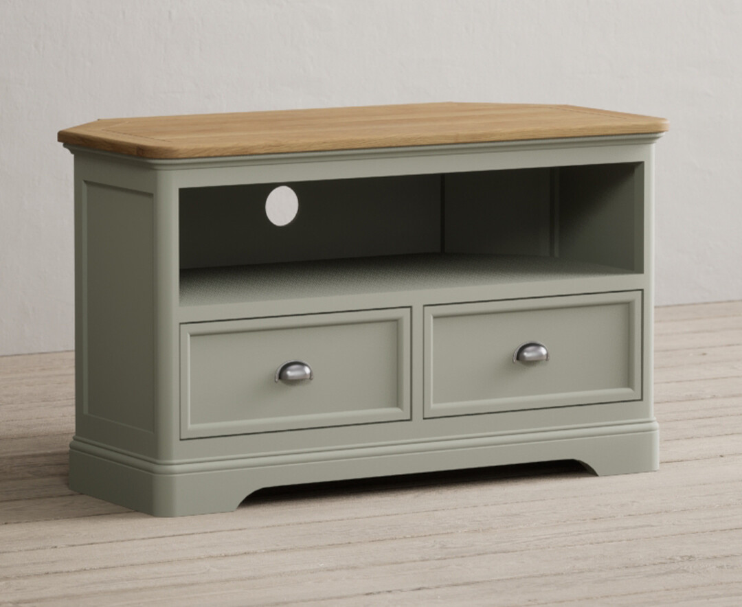 Photo 1 of Bridstow soft green painted corner tv cabinet
