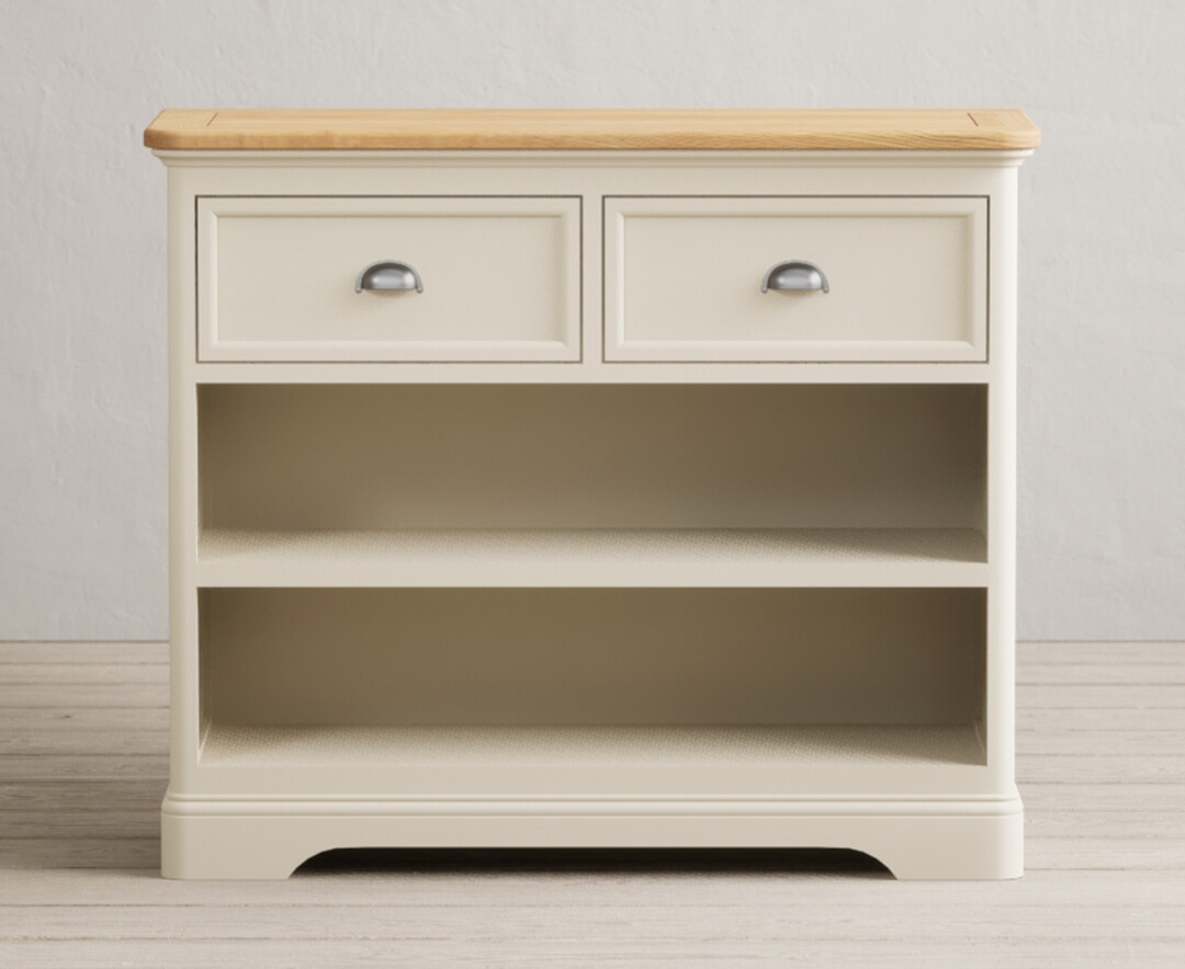 Product photograph of Bridstow Oak And Cream Painted Storage Console Table from Oak Furniture Superstore