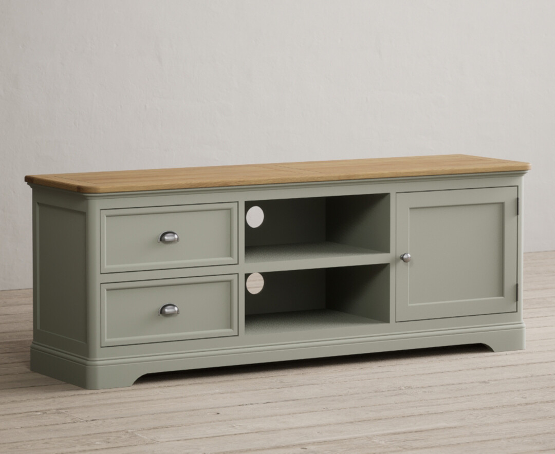 Photo 1 of Bridstow soft green painted super wide tv cabinet