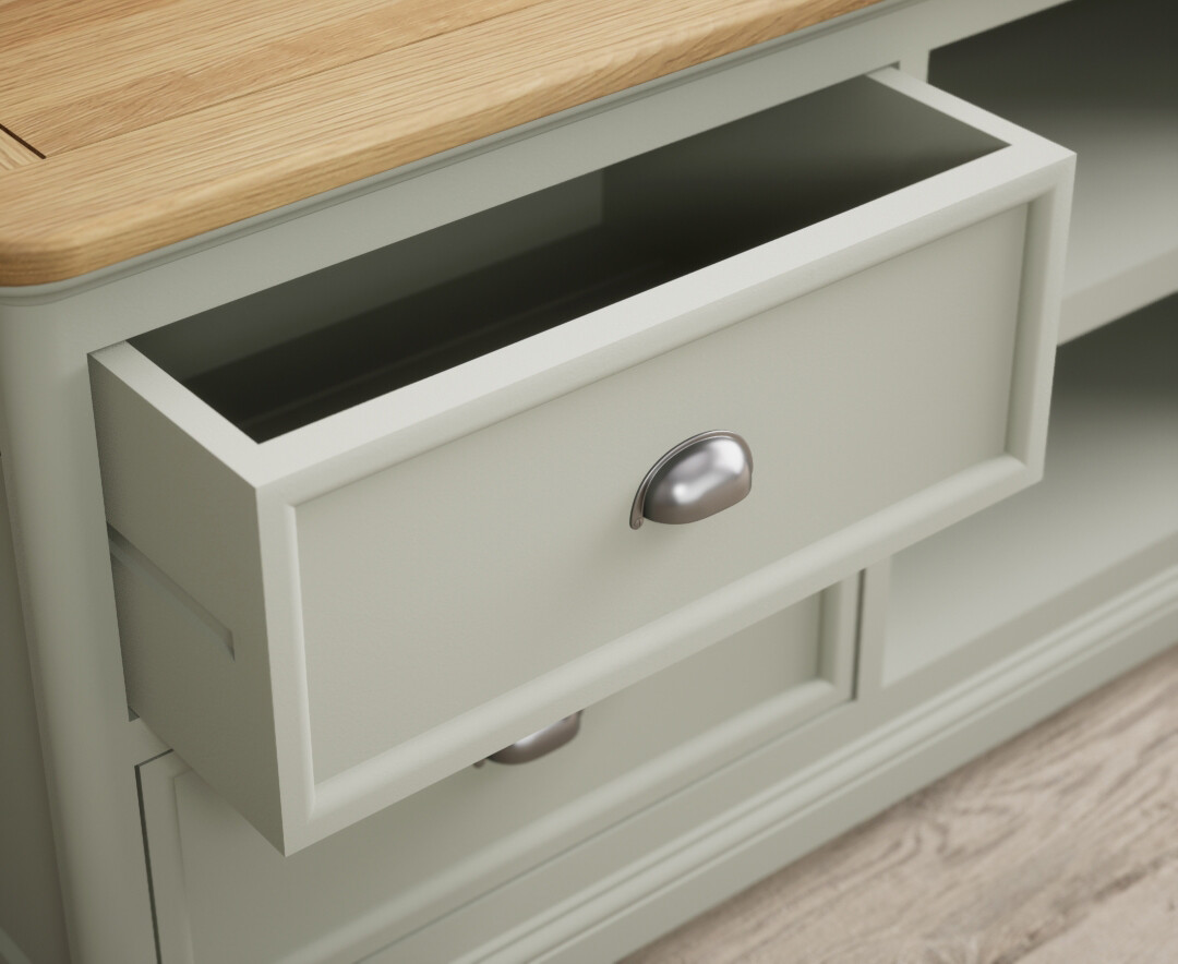 Photo 2 of Bridstow soft green painted super wide tv cabinet
