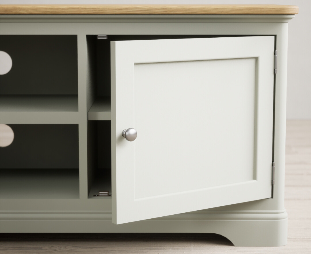 Photo 3 of Bridstow soft green painted super wide tv cabinet