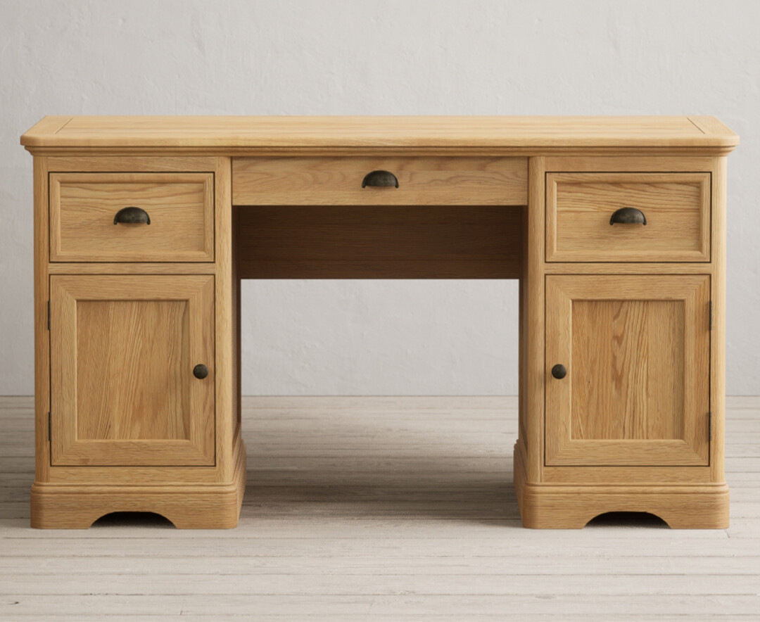 Product photograph of Bridstow Solid Oak Computer Desk from Oak Furniture Superstore