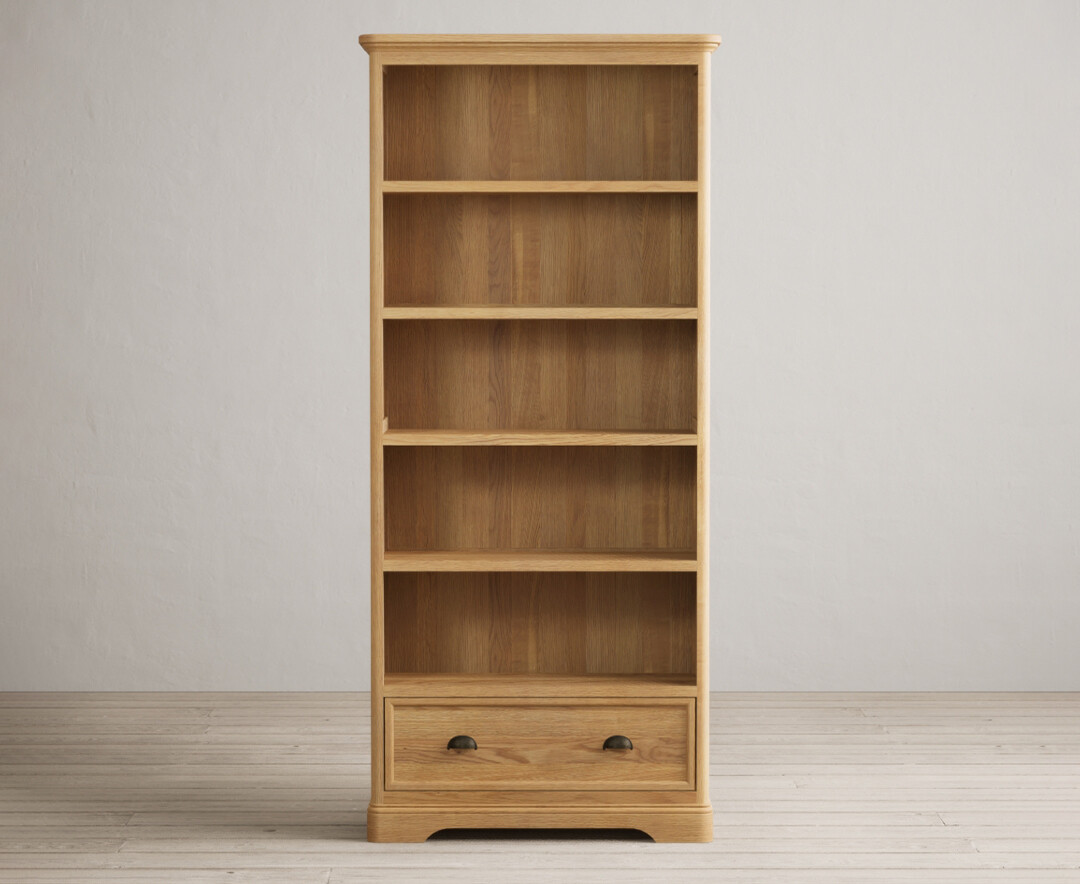 Product photograph of Bridstow Solid Oak Tall Bookcase from Oak Furniture Superstore