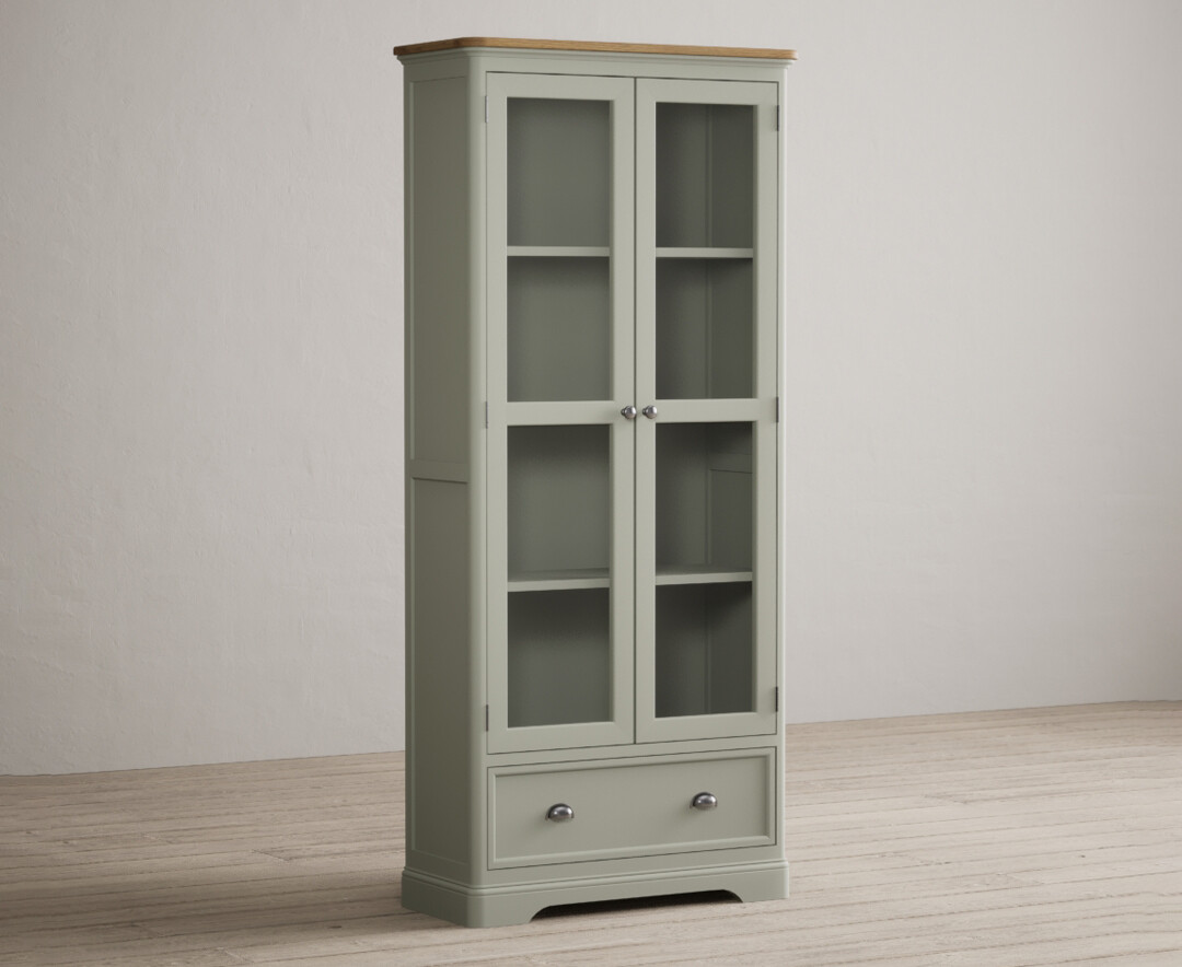 Photo 1 of Bridstow soft green painted glazed display cabinet