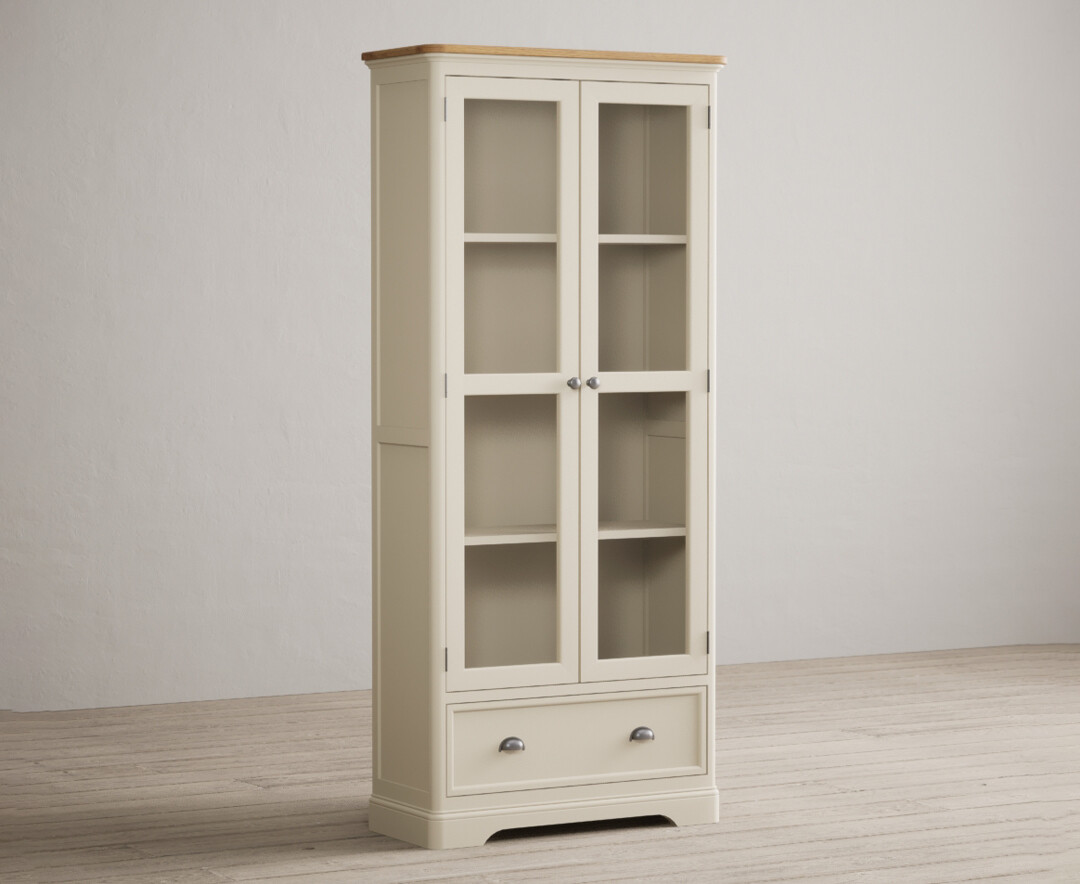 Photo 1 of Bridstow oak and cream painted glazed display cabinet