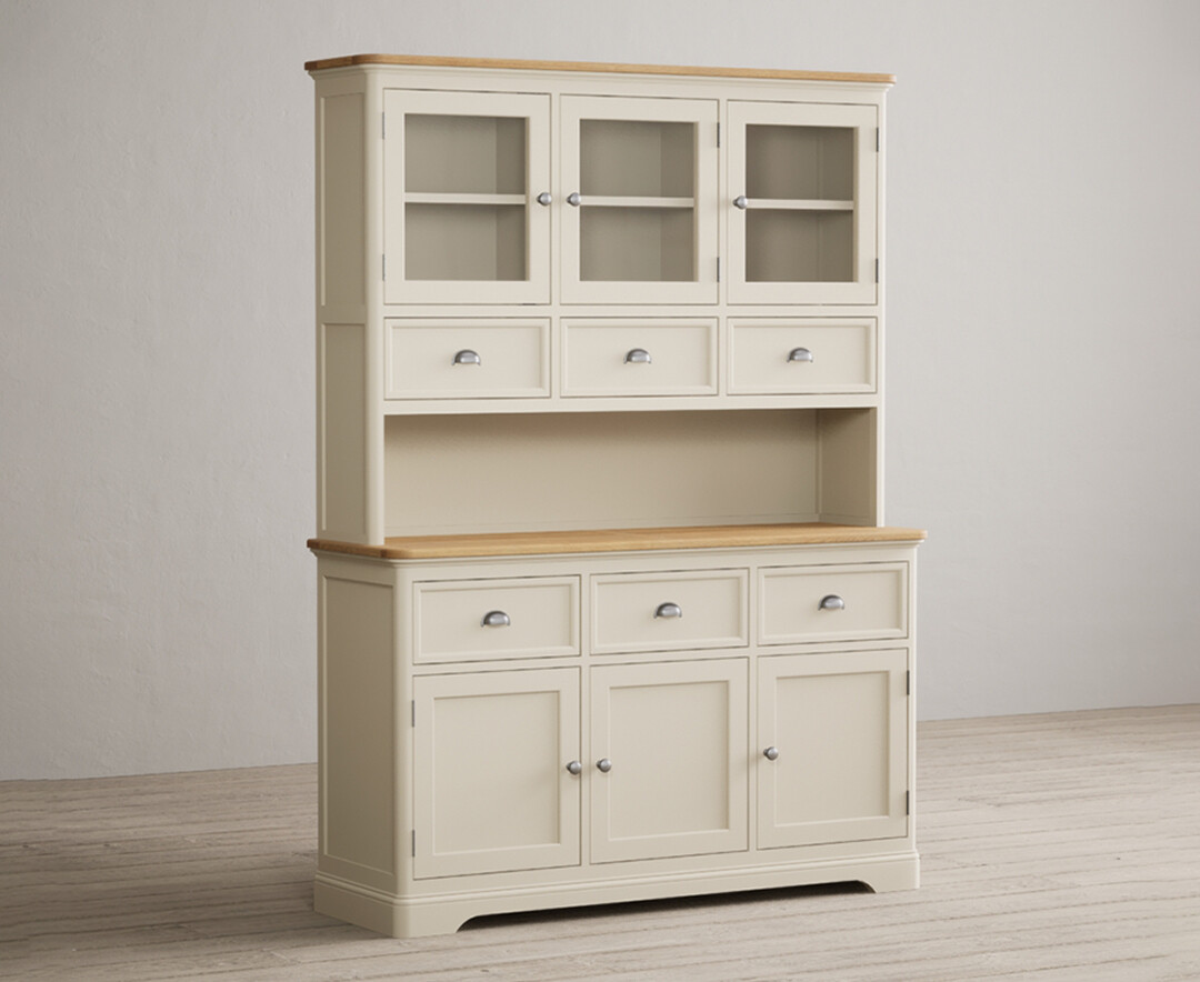 Product photograph of Madley Oak And Cream Painted Large Dresser from Oak Furniture Superstore