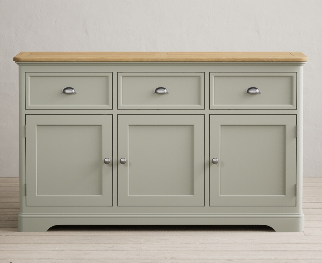 Product photograph of Bridstow Soft Green Painted Large Sideboard from Oak Furniture Superstore