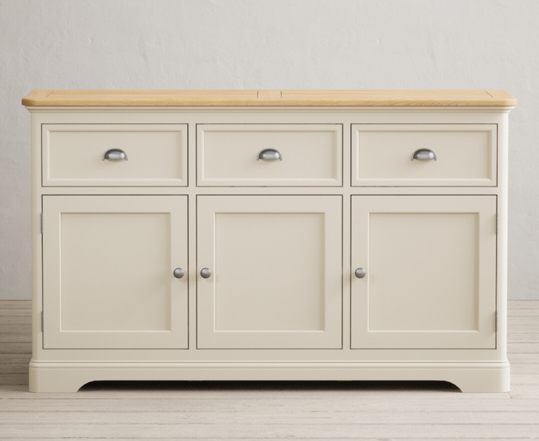 Product photograph of Bridstow Oak And Cream Painted Large Sideboard from Oak Furniture Superstore