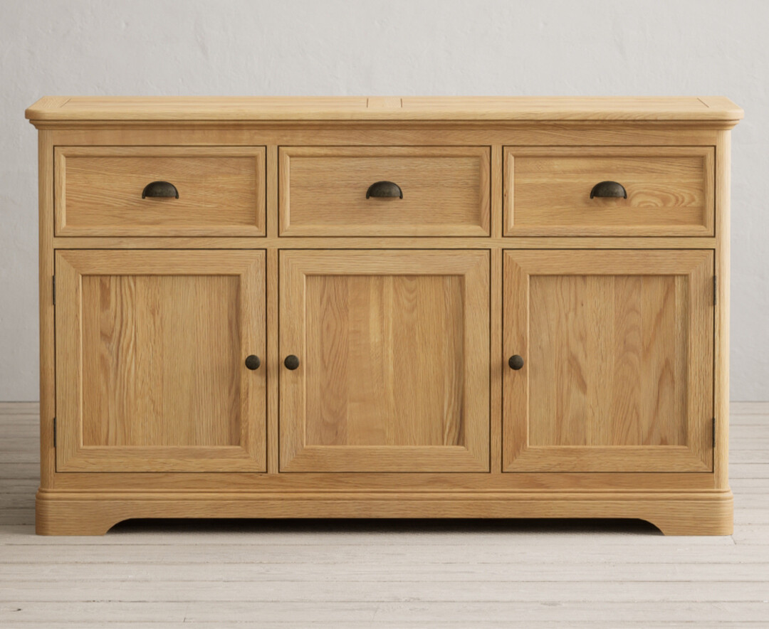 Product photograph of Bridstow Solid Oak Large Sideboard from Oak Furniture Superstore