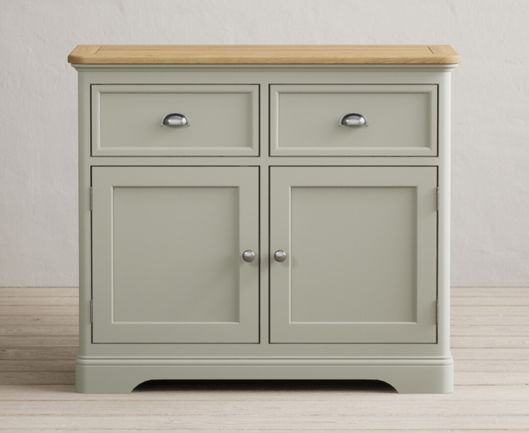 Product photograph of Bridstow Soft Green Painted Small Sideboard from Oak Furniture Superstore
