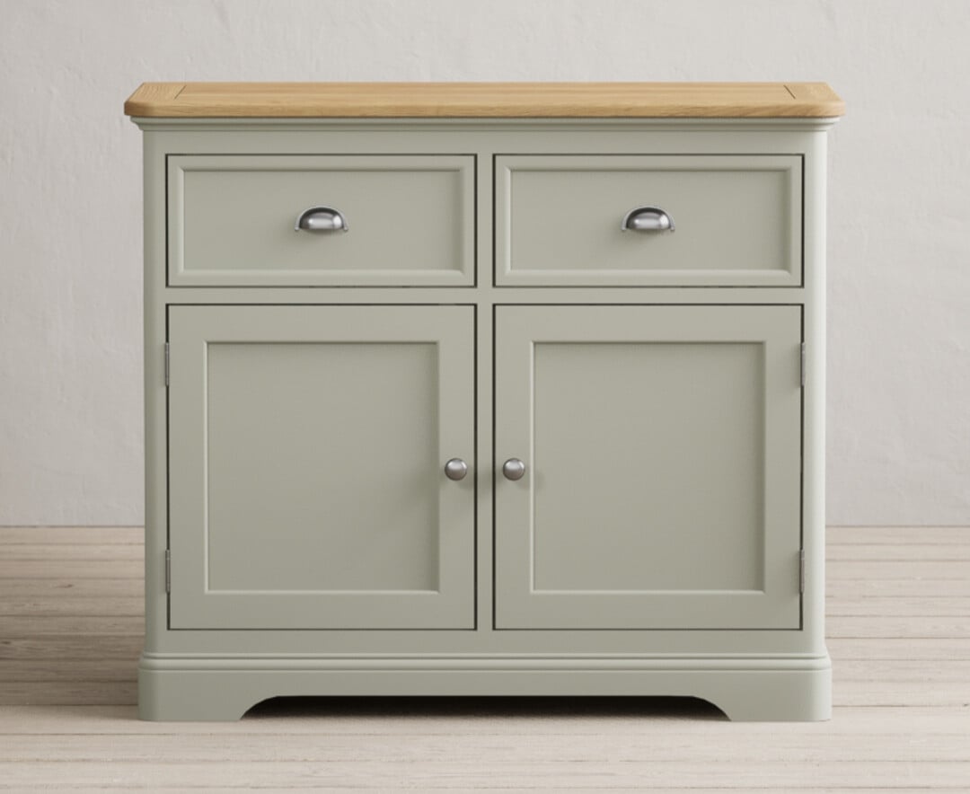 Product photograph of Bridstow Soft Green Painted Small Sideboard from Oak Furniture Superstore