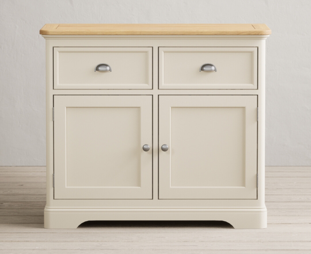 Product photograph of Bridstow Oak And Cream Painted Small Sideboard from Oak Furniture Superstore