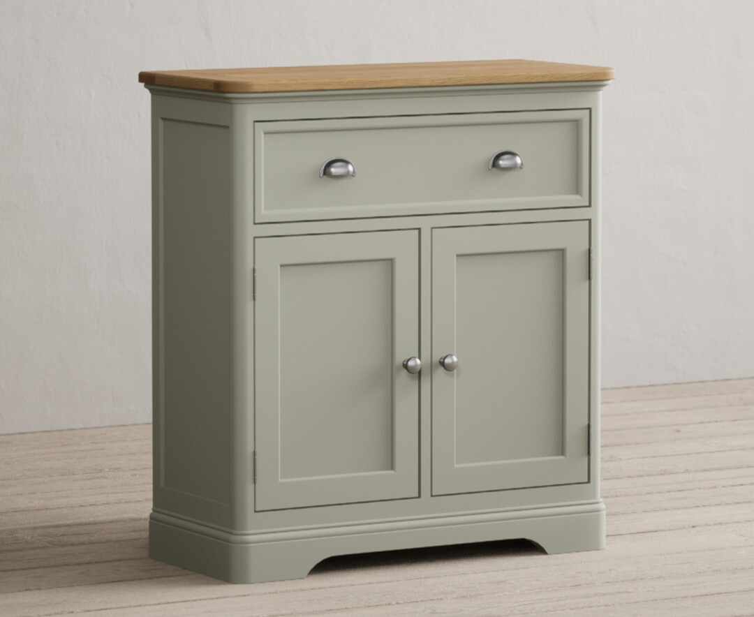 Product photograph of Brampton Soft Green Painted Hallway Sideboard from Oak Furniture Superstore