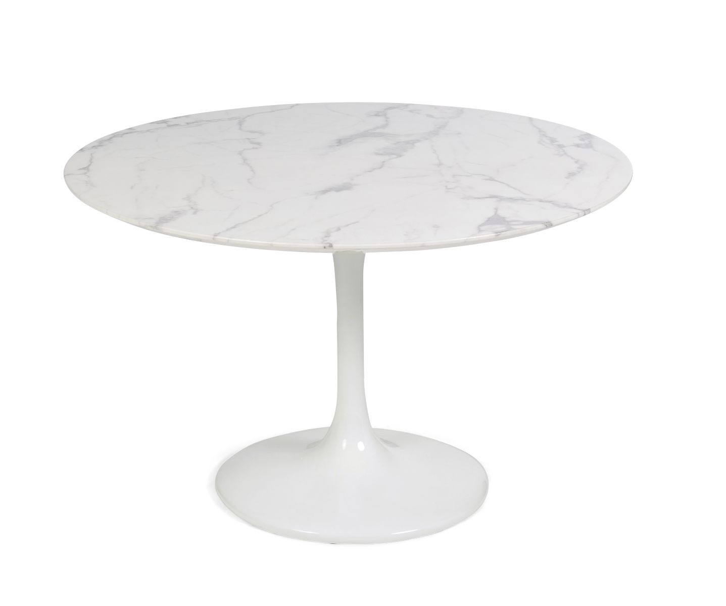 Photo 3 of Brighton 120cm round marble white dining table