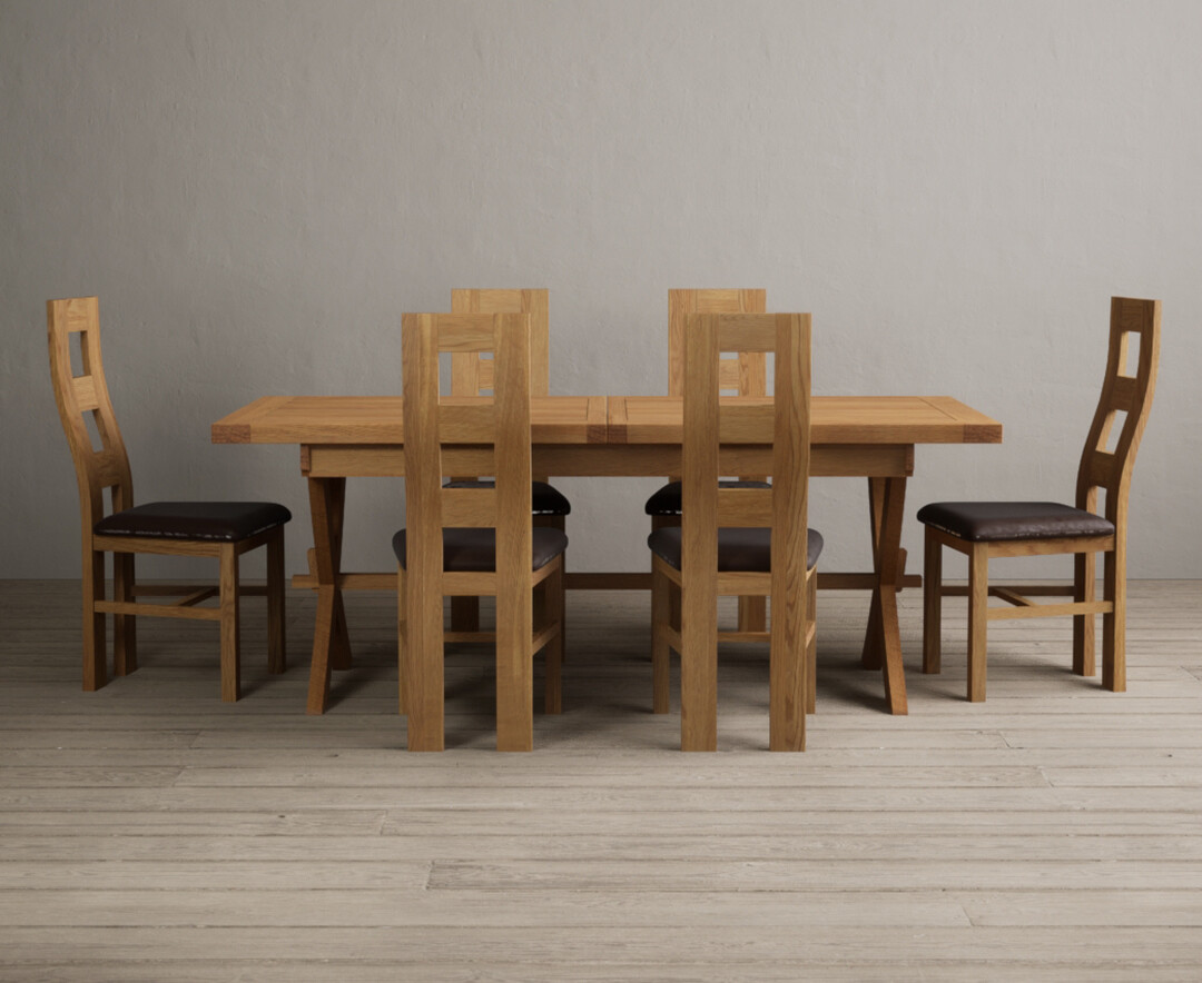 Extending Buckley 200cm Solid Oak Dining Table With 10 Light Grey Natural Chairs