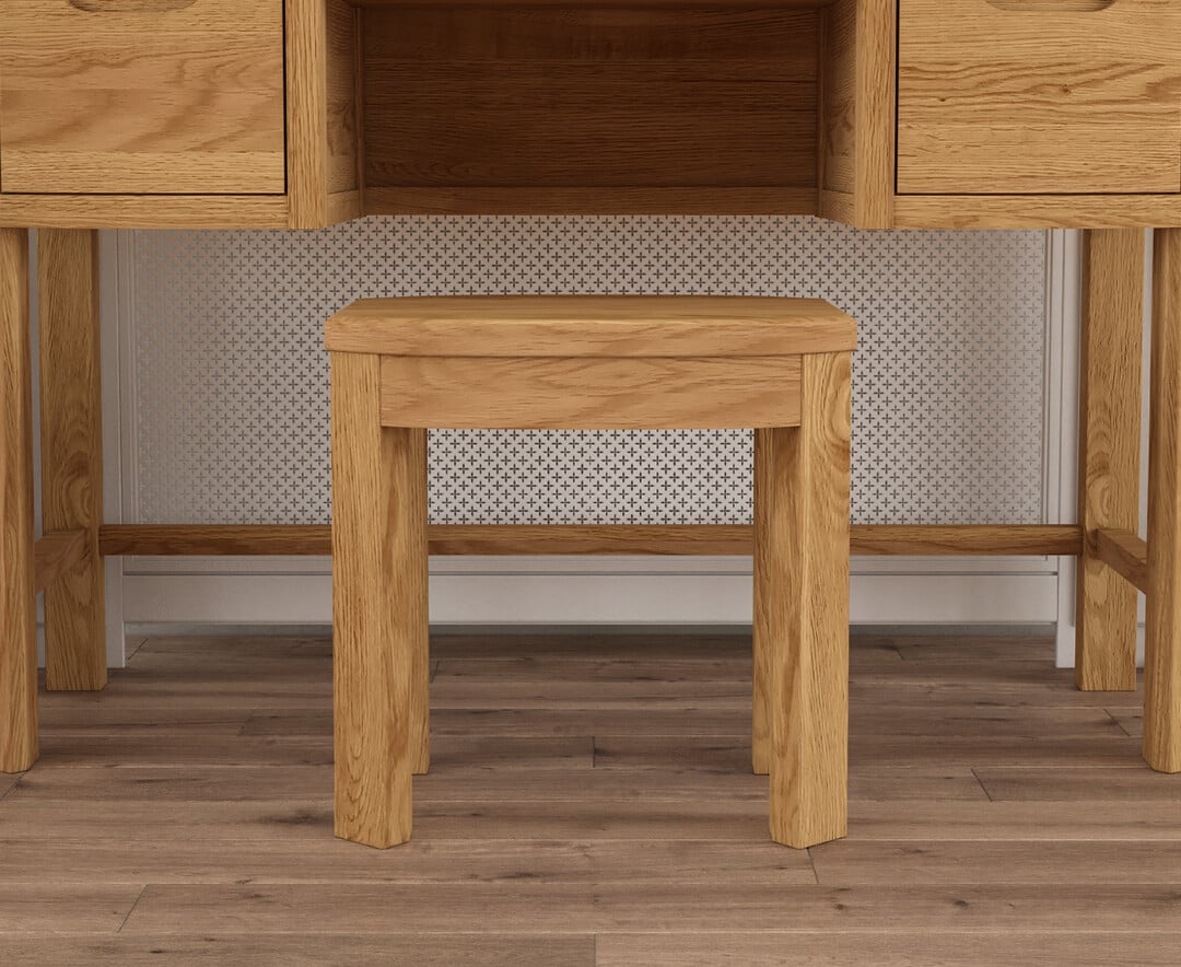 Somerton Curved Solid Oak Dressing Stool