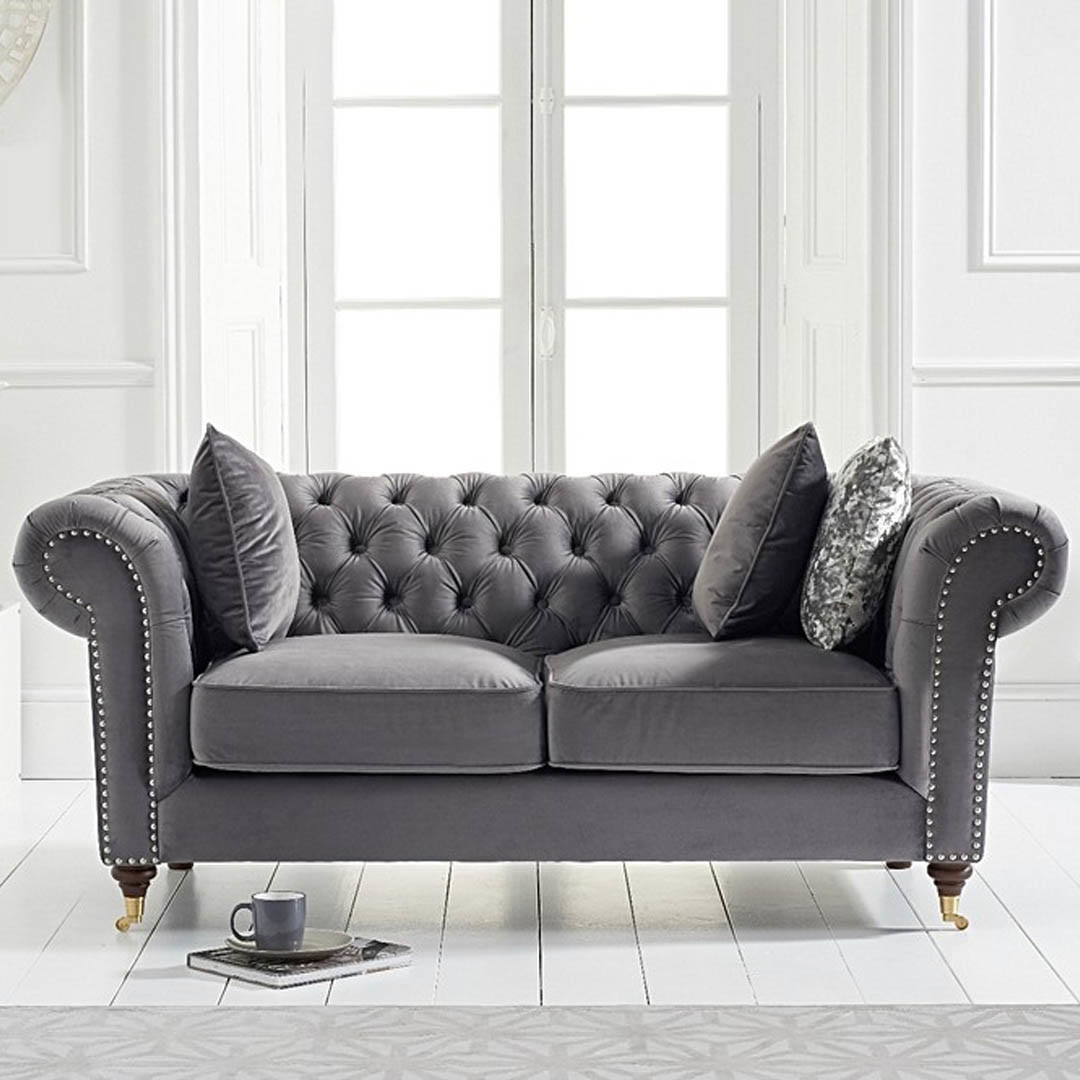 Photo 2 of Kensington chesterfield dark grey velvet 2 seater sofa