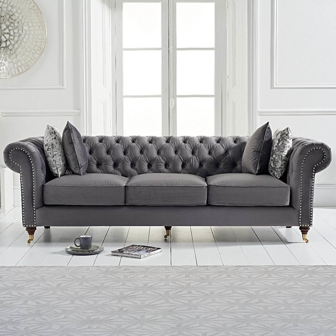 Photo 2 of Kensington chesterfield dark grey velvet 3 seater sofa
