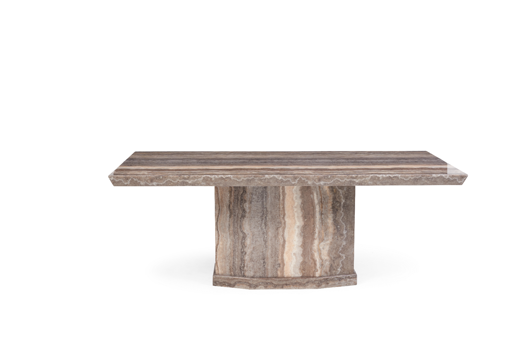 Photo 4 of Carvelle 200cm brown pedestal marble dining table