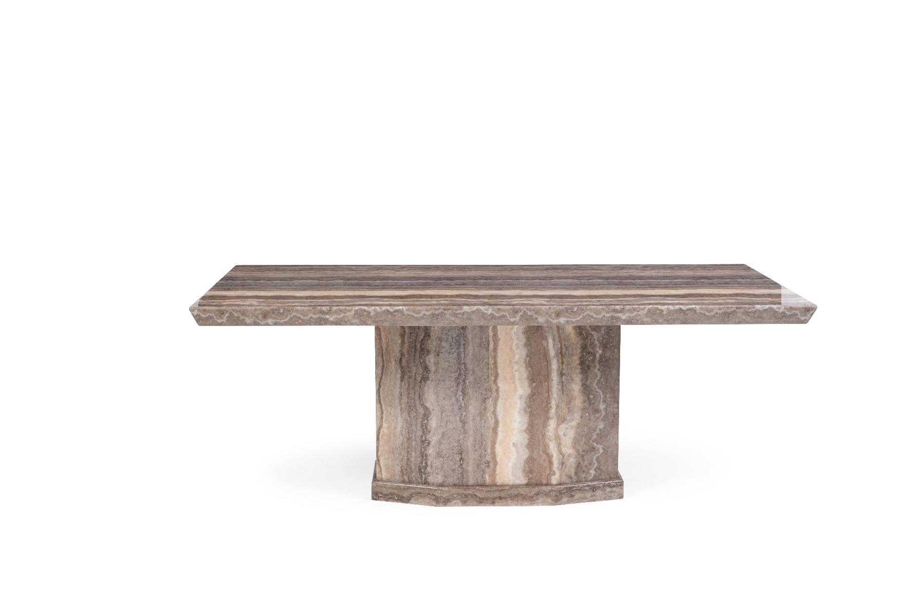 Photo 4 of Carvelle 200cm brown pedestal marble dining table