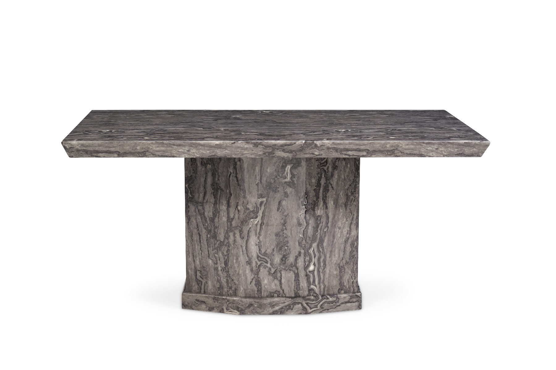 Photo 3 of Carvelle 160cm grey pedestal marble dining table