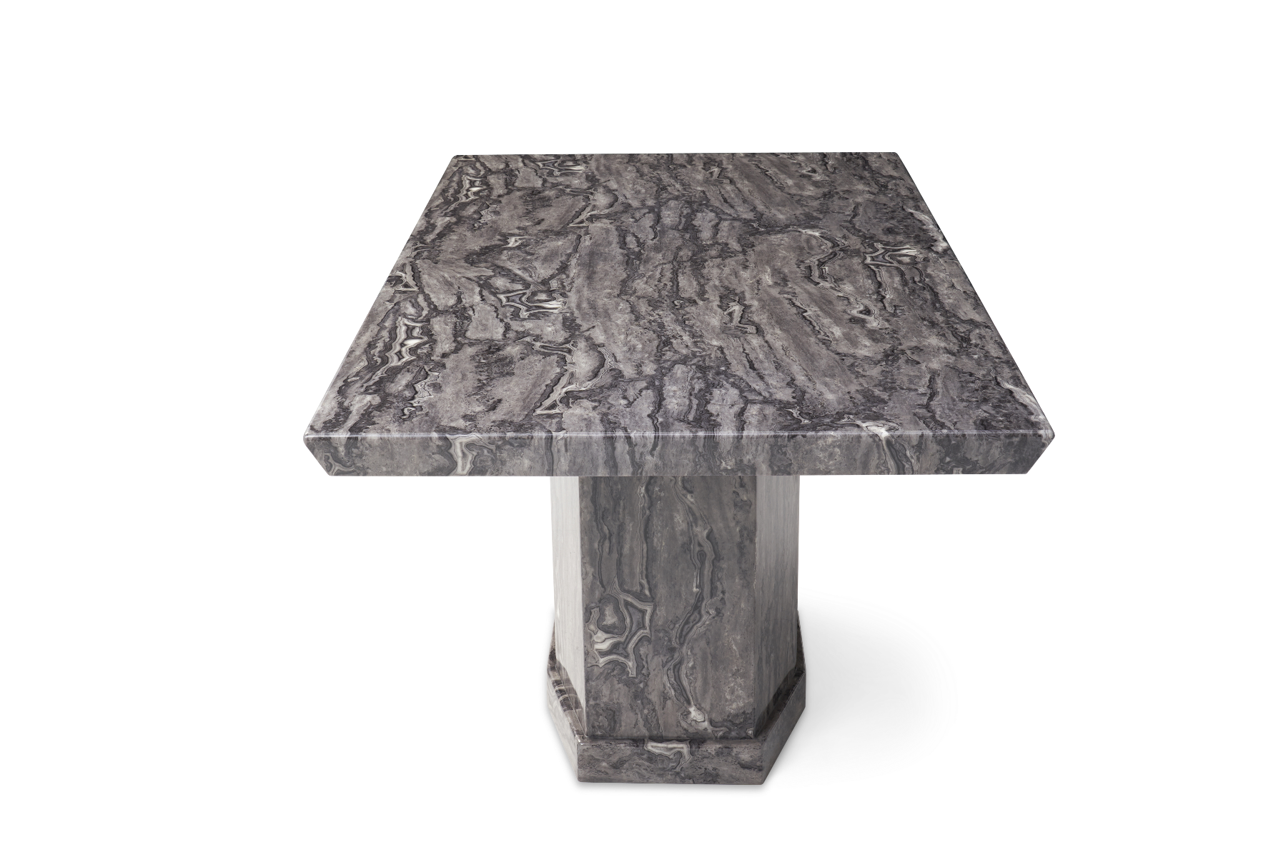 Photo 4 of Carvelle 160cm grey pedestal marble dining table