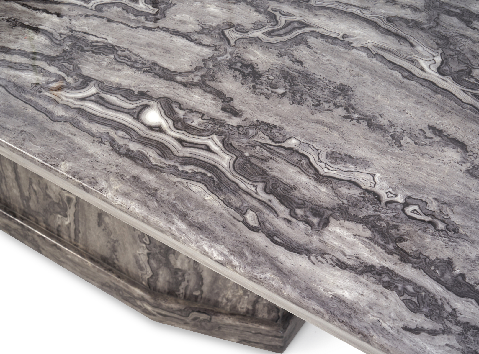 Photo 4 of Carvelle 200cm grey pedestal marble dining table