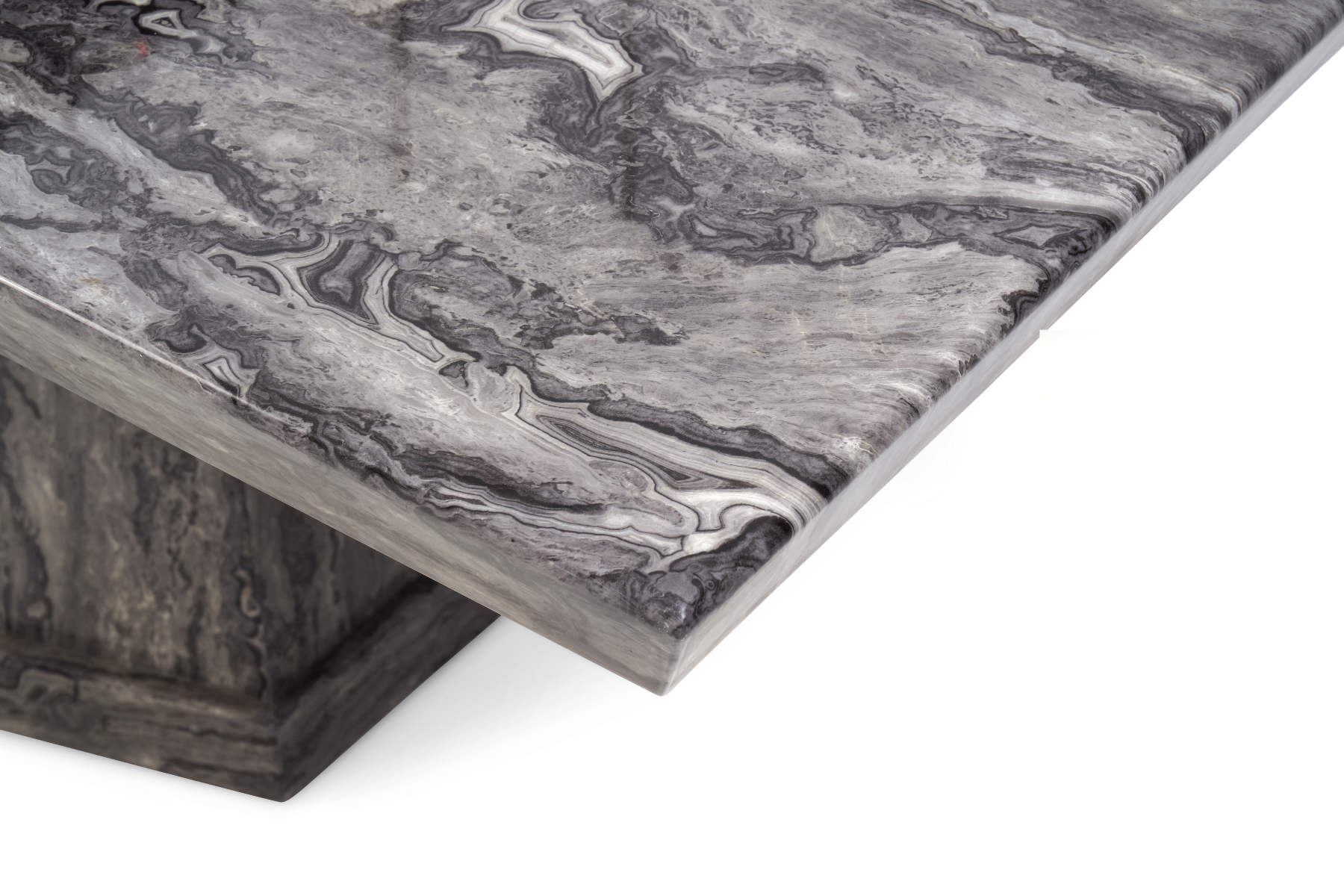 Photo 5 of Carvelle 200cm grey pedestal marble dining table