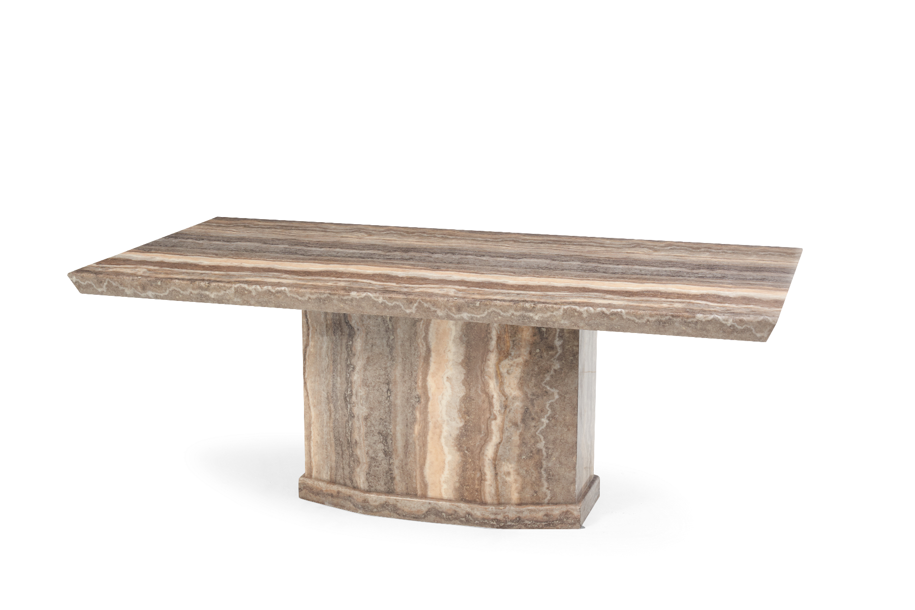 Photo 1 of Carvelle 160cm brown pedestal marble dining table