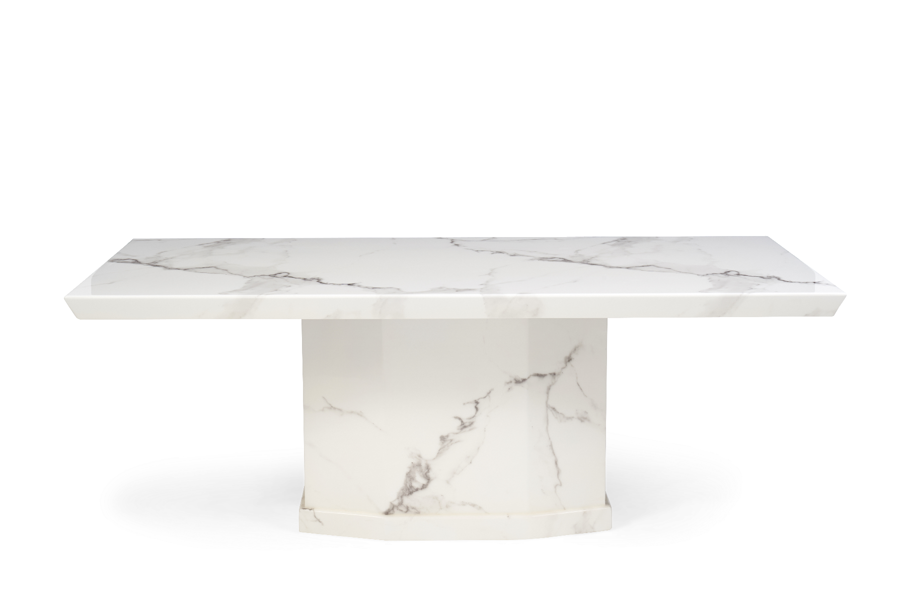 Photo 4 of Carvelle 200cm white pedestal marble dining table