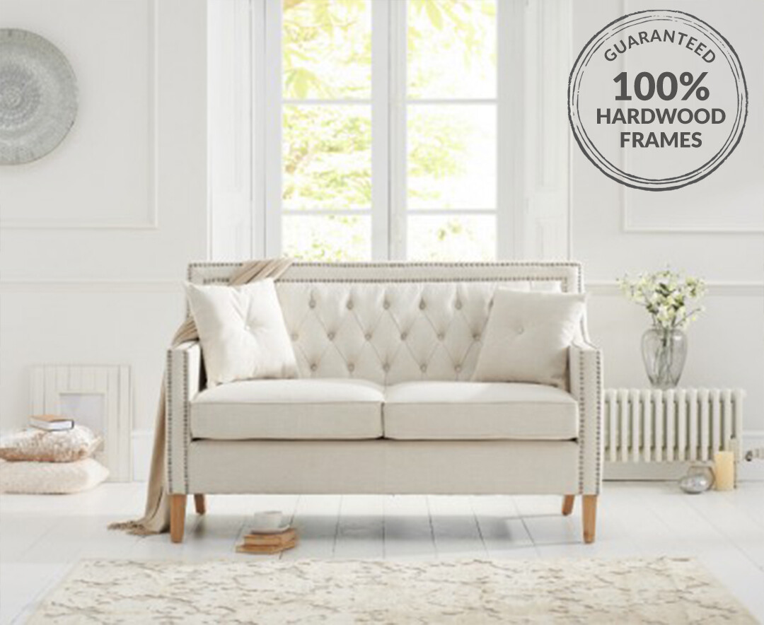 Ivory chesterfield shop sofa