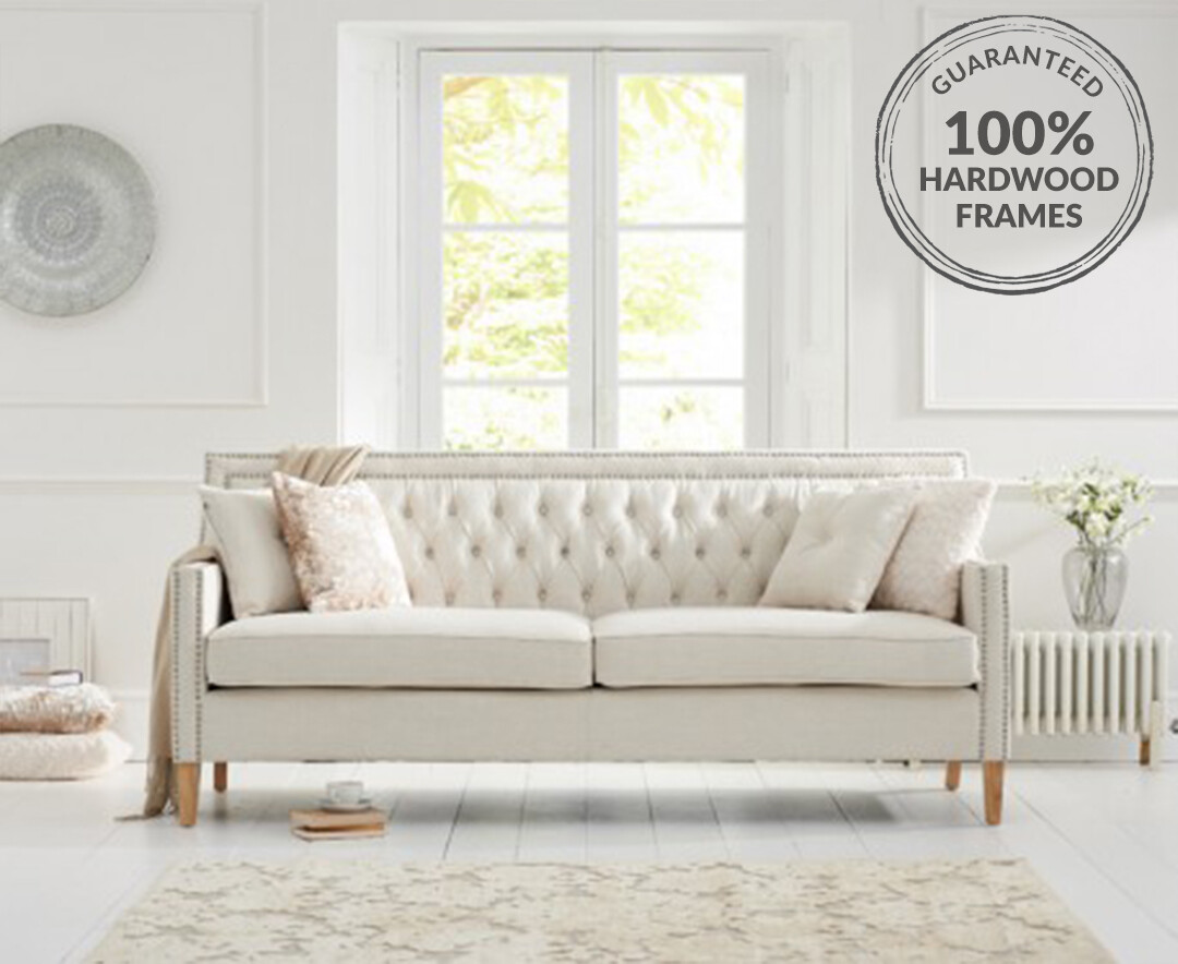 Off white cheap linen sofa