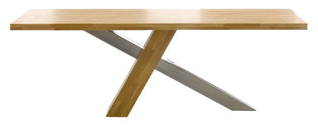 Photo 3 of Michigan 180cm solid oak and metal industrial dining table