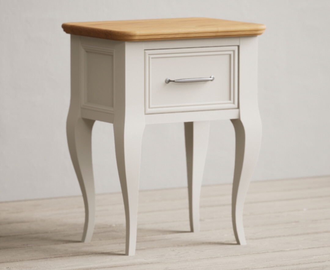 Photo 3 of Chateau oak and soft white painted 1 drawer bedside table