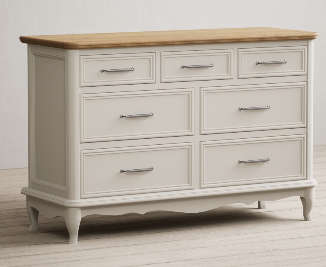Photo 1 of Chateau oak and soft white painted wide chest of drawers