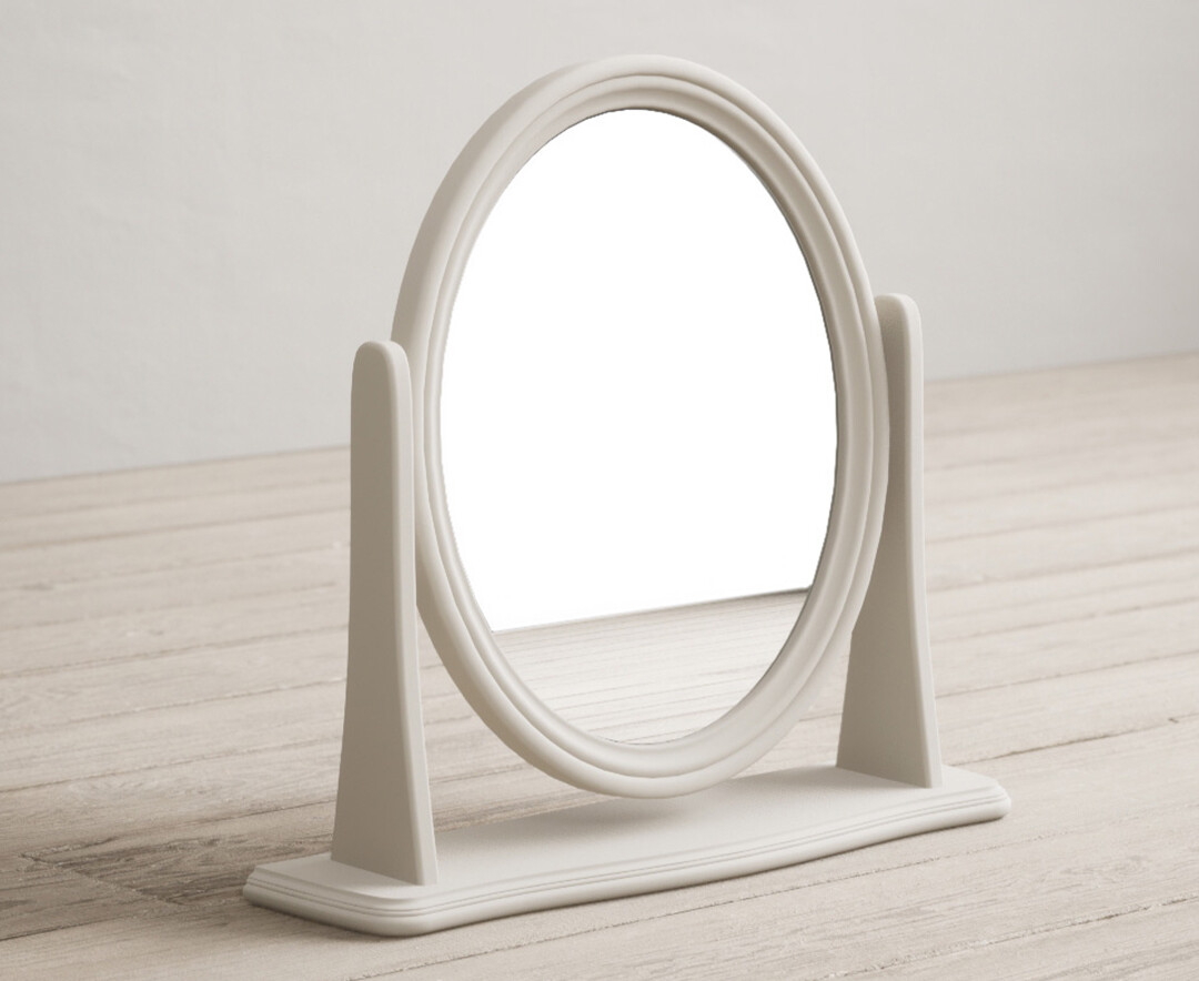 Product photograph of Chateau Soft White Painted Dressing Table Mirror from Oak Furniture Superstore
