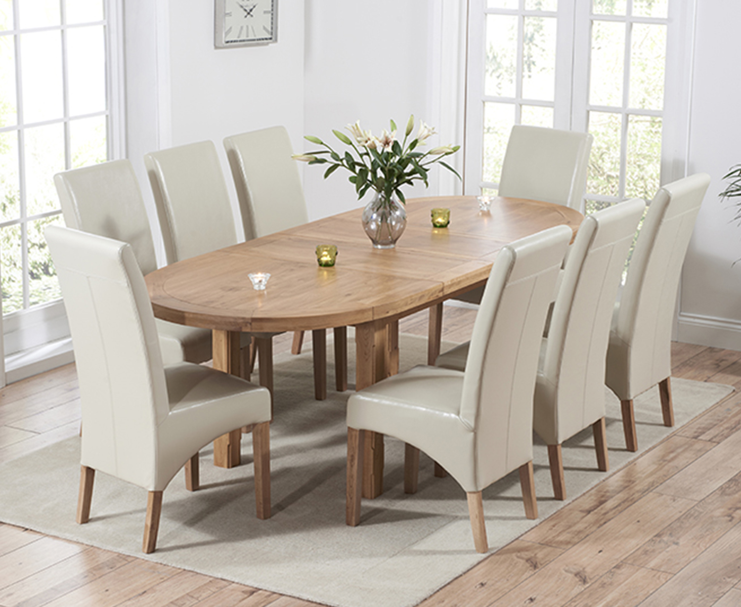 Chelsea Oak Extending Dining Table With Cannes Chairs