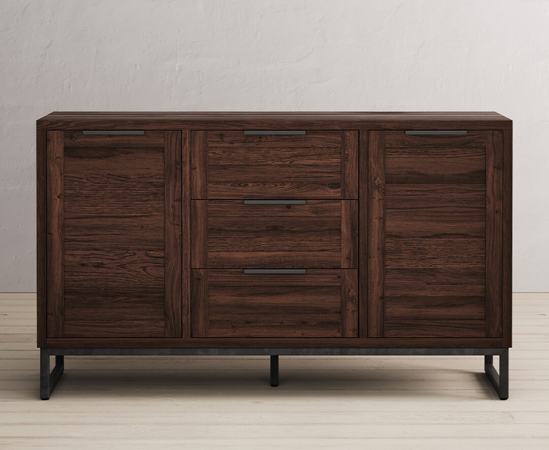 Dakota Dark Acacia And Metal Large Sideboard