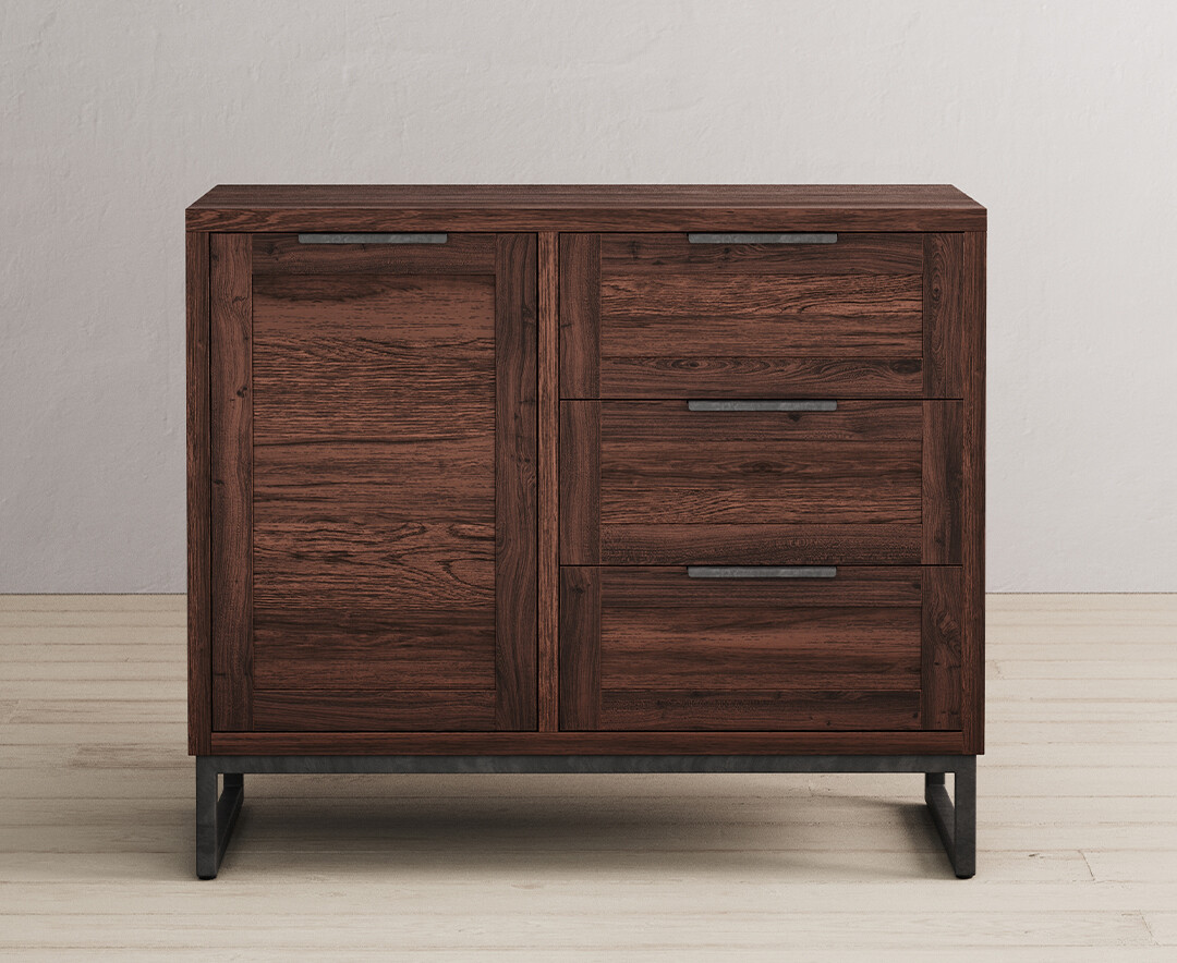 Dakota Dark Acacia And Metal Small Sideboard