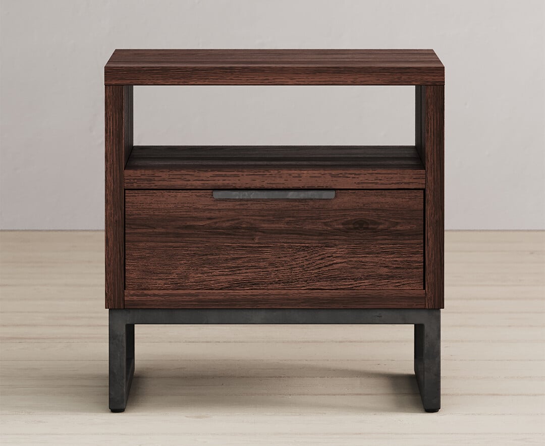 Dakota Dark Acacia And Metal Lamp Table