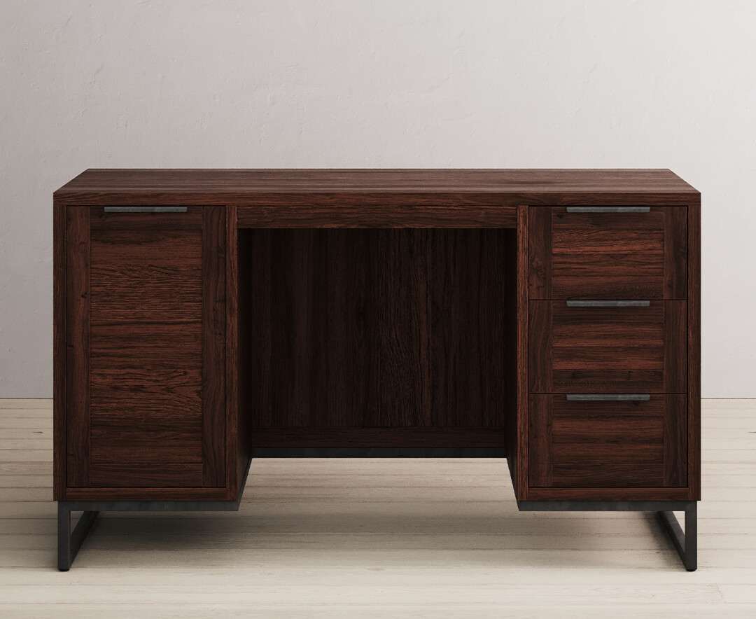 Dakota Dark Acacia And Metal Dressing Table