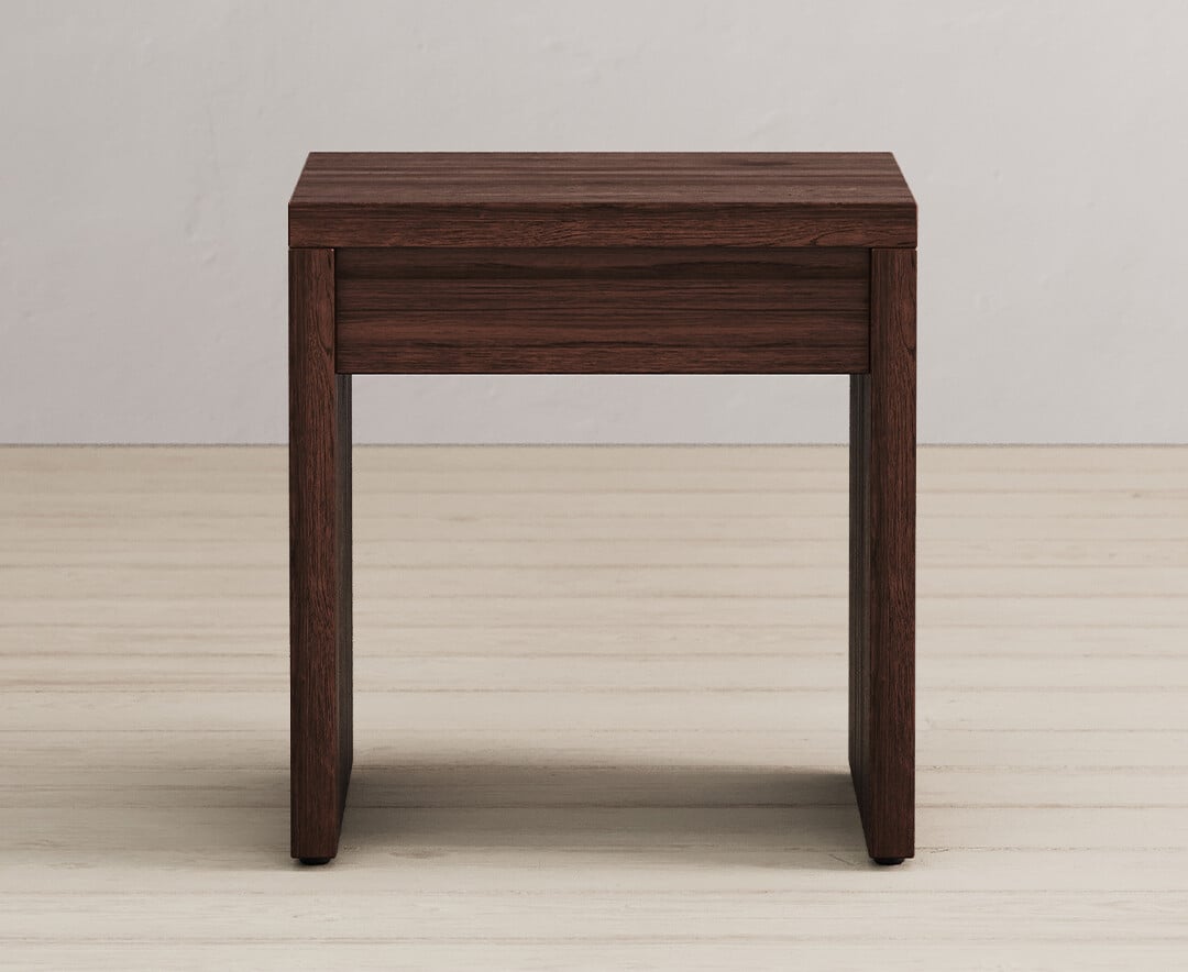 Dakota Dark Acacia And Metal Dressing Table Stool