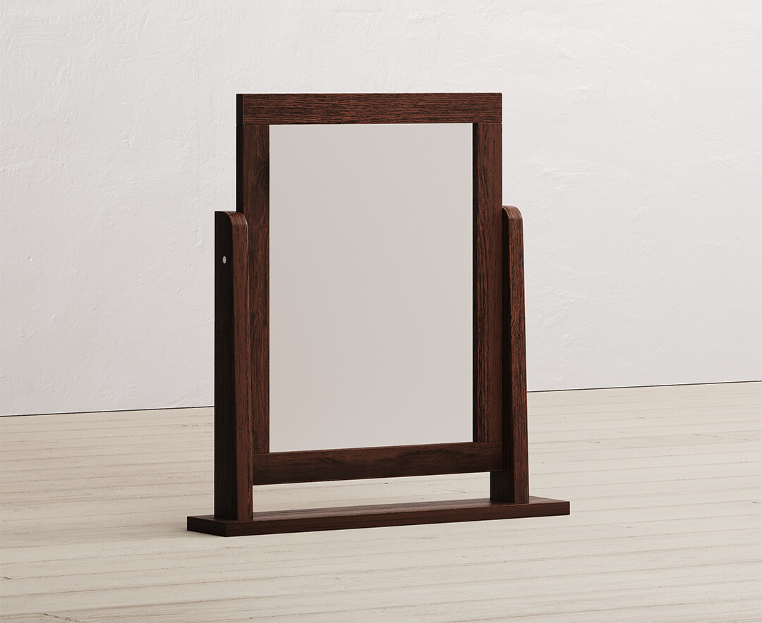Product photograph of Dakota Dark Acacia Dressing Table Mirror from Oak Furniture Superstore.