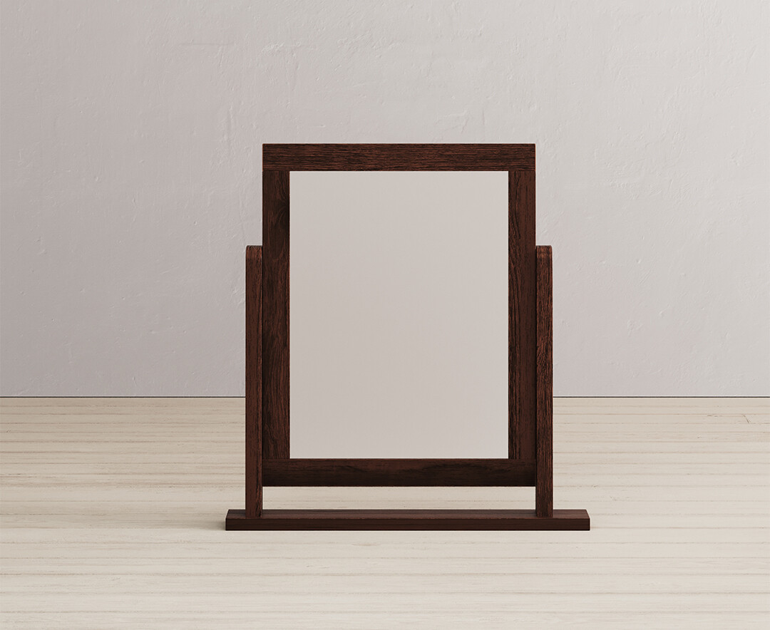 Product photograph of Dakota Dark Acacia Dressing Table Mirror from Oak Furniture Superstore