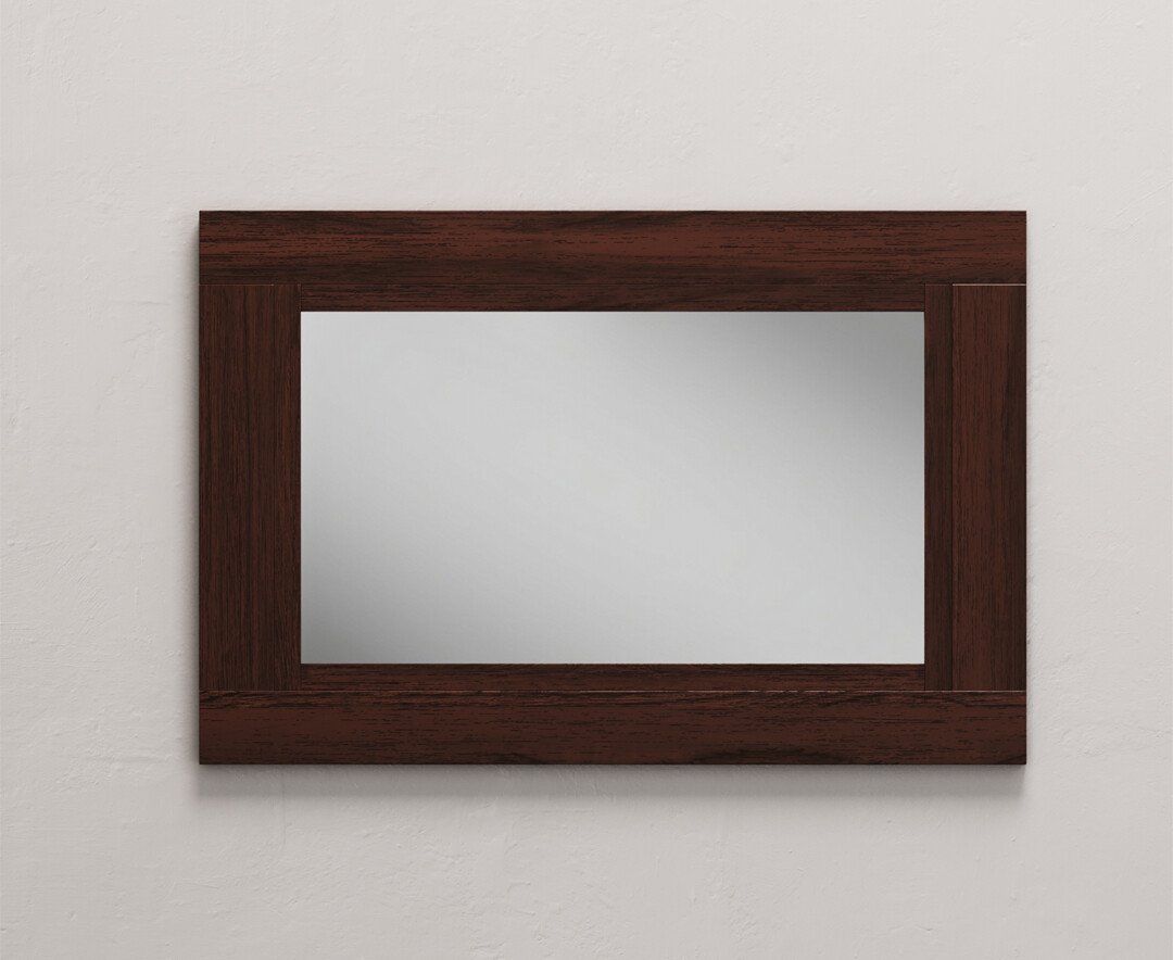 Product photograph of Dakota Dark Acacia Wall Mirror from Oak Furniture Superstore