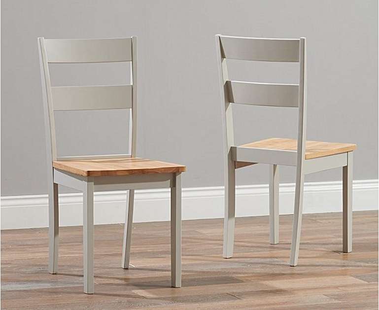 Product photograph of Chiltern Oak And Grey Dining Chairs from Oak Furniture Superstore